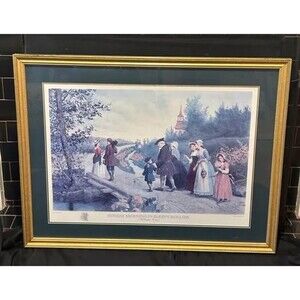 Vintage: Sunday Morning In Sleepy Hollow by Brownscombe Professionally Framed